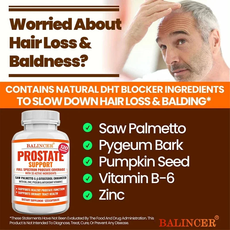 Balincer Men's Vitamin Capsules - Supports Prostate Function, Helps Improve Urinary Tract Function, Relieves Frequent Urination - MediaEclat.store