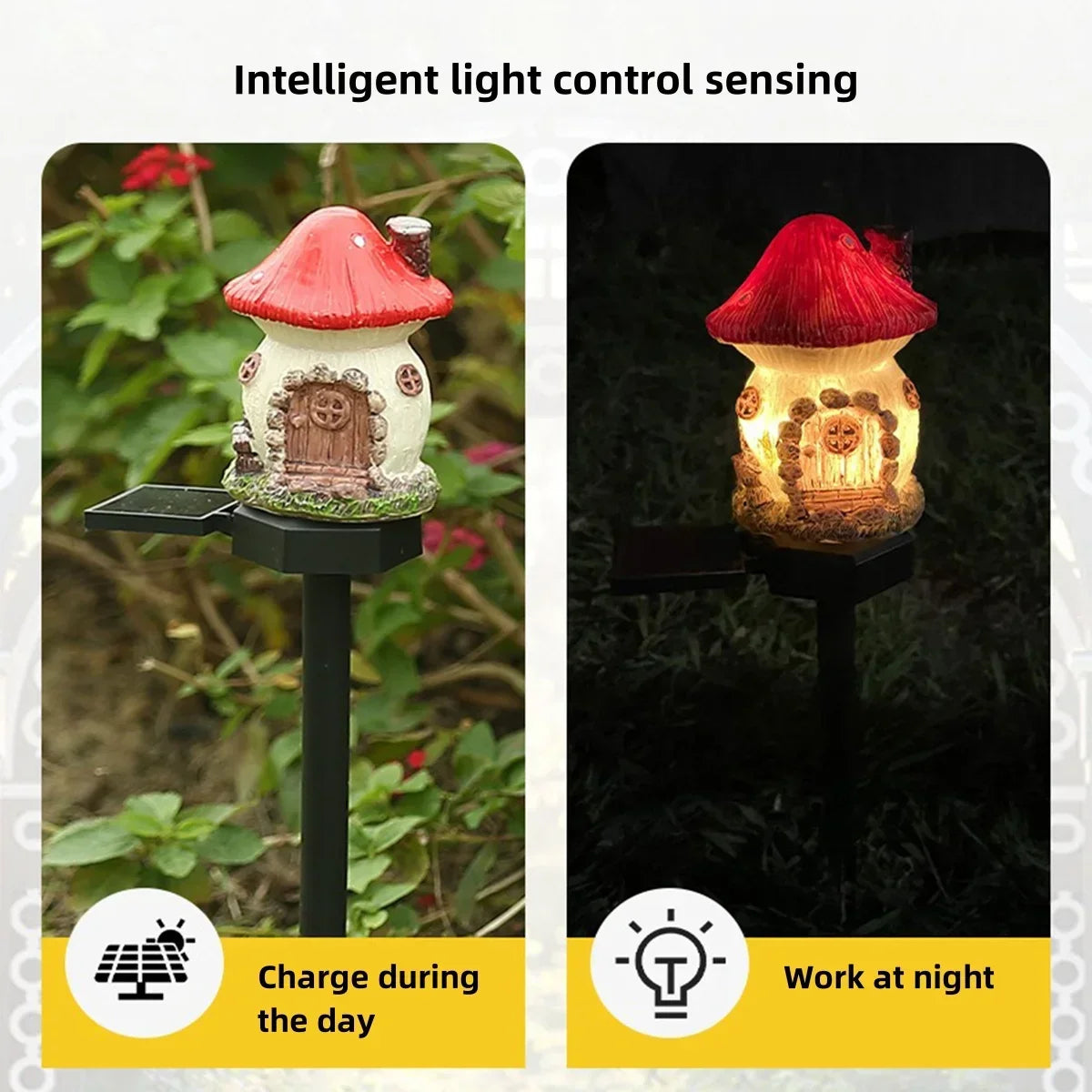 Outdoor LED Solar Garden Lights Waterproof Cartoon Mushroom Light Yard Landscape Path Lawn Street Decoration Solar Powered Lamp