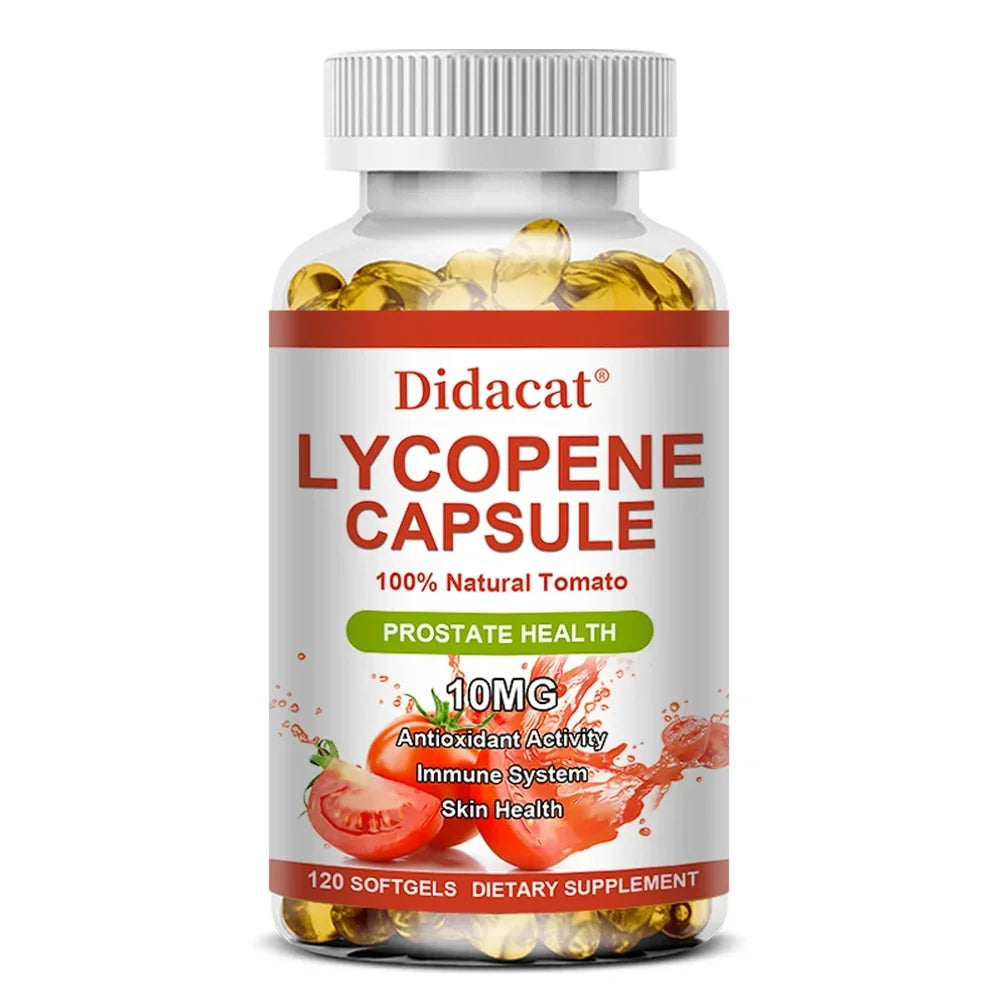 Lycopene Capsules - Prostate Health, Urinary Tract Health, Enhance Immunity,Tomato Extract,Gluten-Free - MediaEclat.store