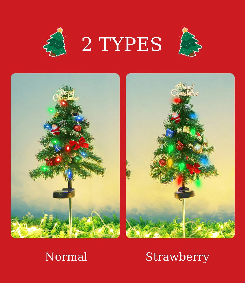Solar Christmas Tree LED Light Outdoor Decorative Lawn Garden Pathway Landscape Lighting Festive Holiday Decor