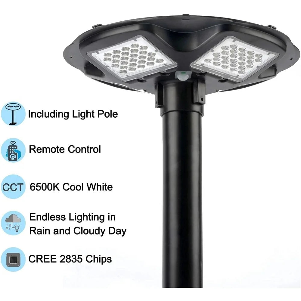 Solar Light, IP67 Waterproof Post Lights, Dusk To Dawn Landscape Path Lights with Remote, Solar Light