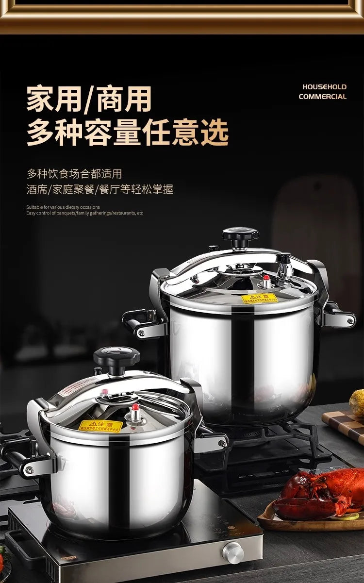 Korean Style Pressure Cooker - Explosion-Proof Stainless Steel Pot | For Induction/Gas Stoves, Restaurant & Home Use