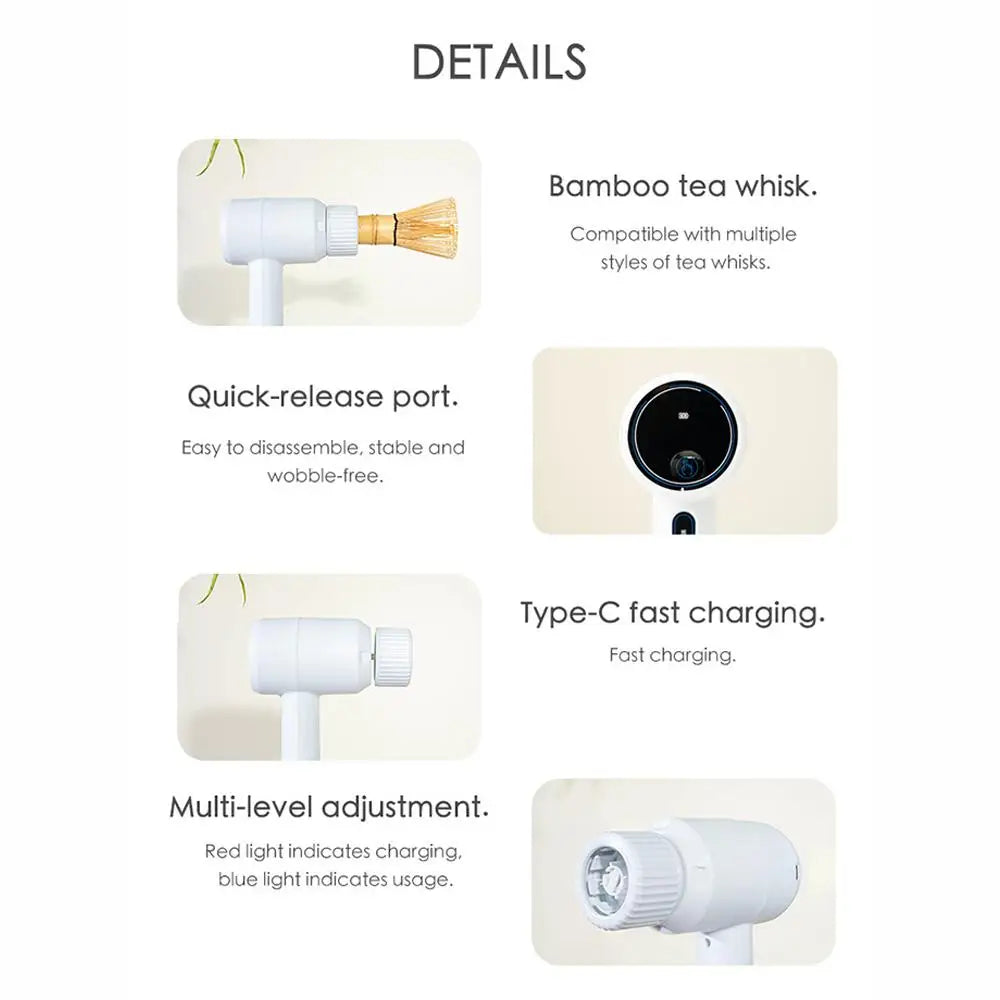 Matcha Electric Whisk Set - Rechargeable Handheld Mixer with Whisk and Holder Electric Handheld Mixer for Matcha Tea Lovers