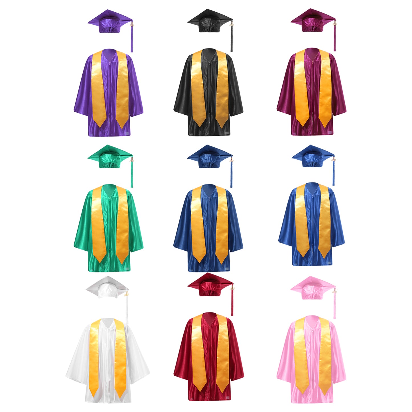 Kids Girls Boys School Uniform Ceremony Graduation Ceremony Gown with Badge Outfit Children Set Preschool Kindergarten Costumes