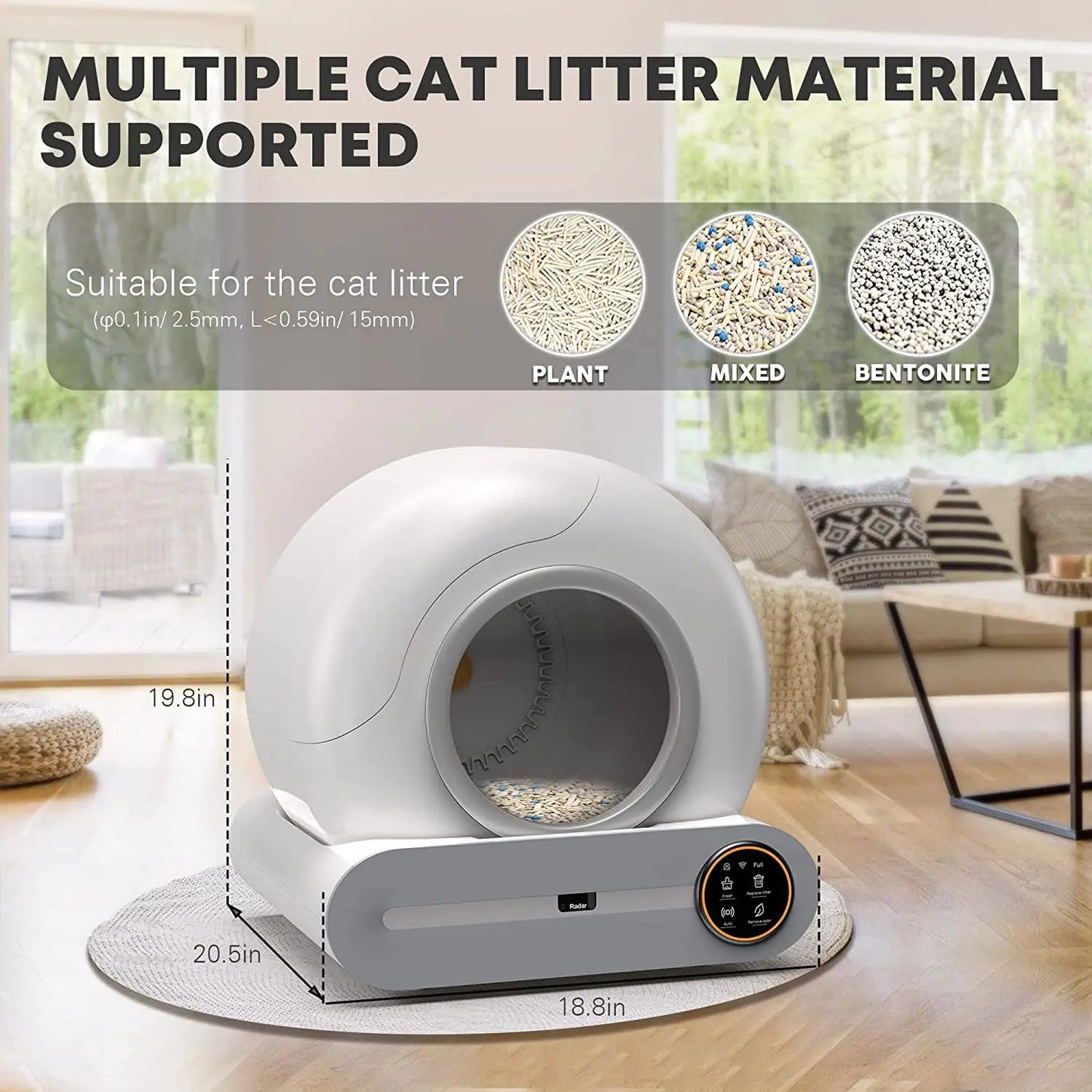 Smart Self Cleaning Cat Litter Box Automatic Cleaning Cat Toilet App Control Lonic Deodorizer Cat Litter Tray Arenero Gato