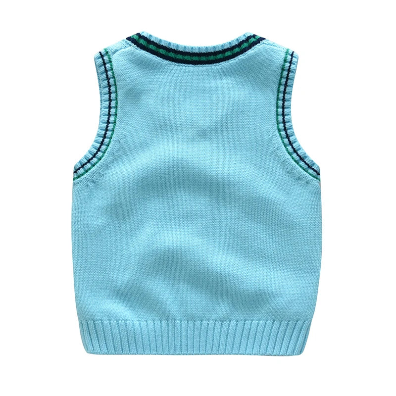 School Uniform Autumn Children's Vest Sweater Kids Knitted Pullover Outerwear Coat For Teen Boys Girls 2-6 Years Tops Waistcoat