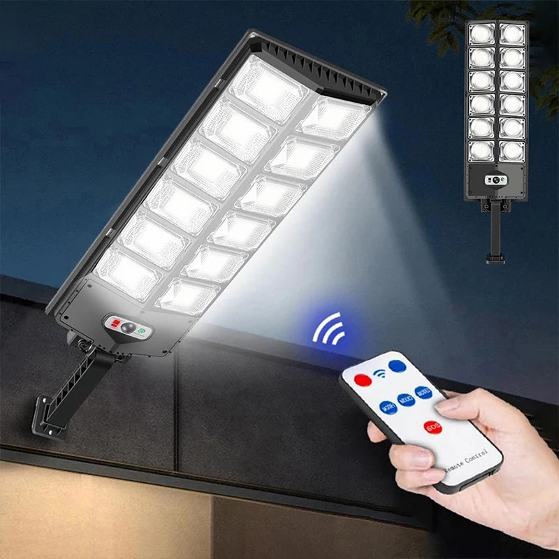 600000 Lumens Solar Led Light Outdoor Lighting 990 LED Garden Lights Big Solar Panel Lamps Waterproof Motion Sensor Street Light