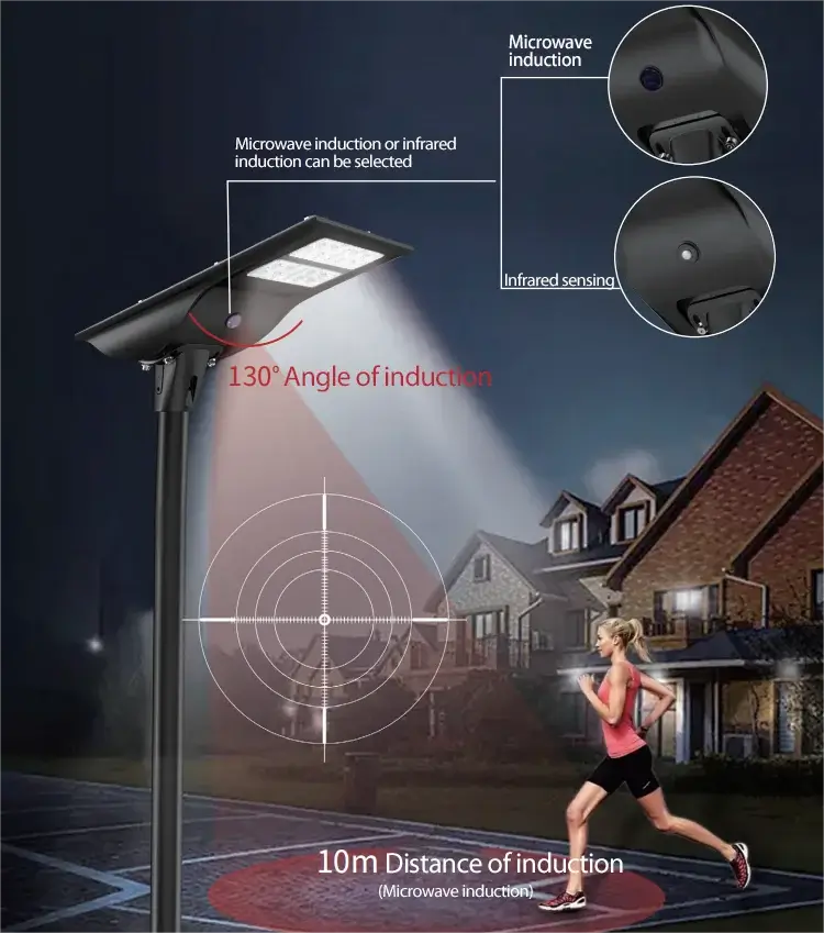 Hot Sell Solar Street Lights Use For Home Garden Village With Remote Control Lighting All Night Led Street Light Solar