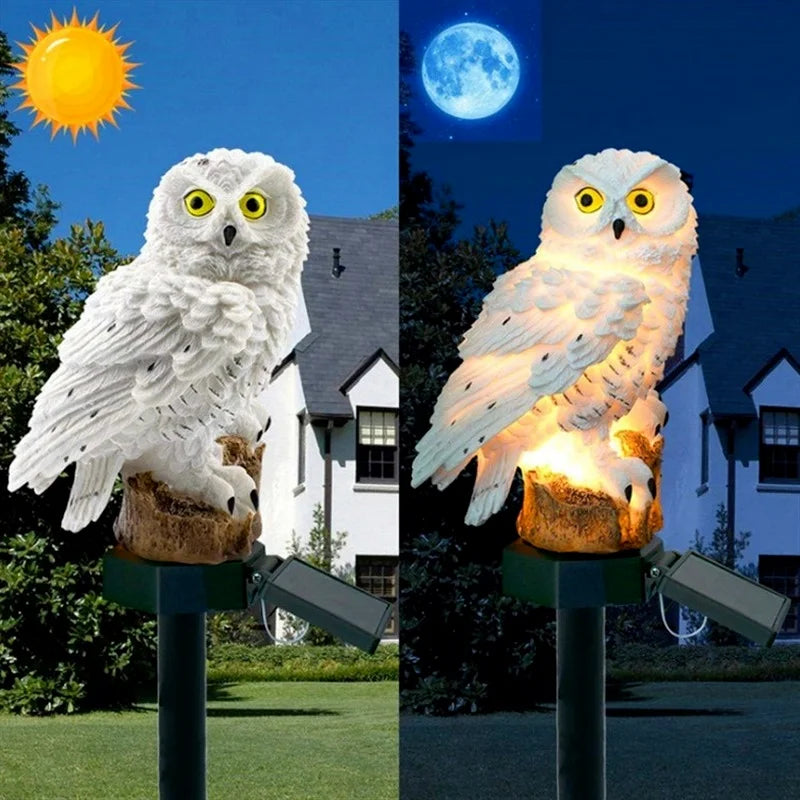 Solar Powered LED Owl Garden Lights Outdoor Solar Light Owl Animal Pixie Lawn Lamps Ornament Waterproof Lamp Unique Solar Lights