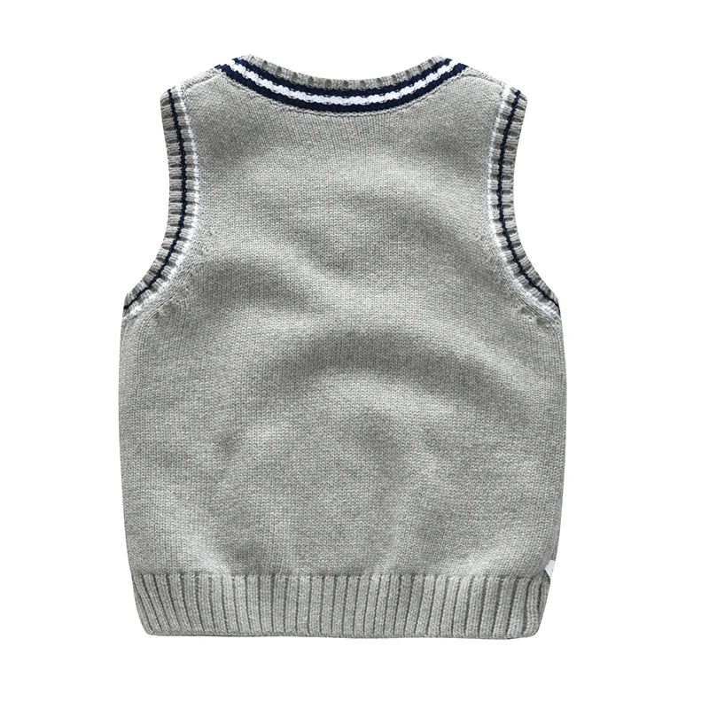 School Uniform Autumn Children's Vest Sweater Kids Knitted Pullover Outerwear Coat For Teen Boys Girls 2-6 Years Tops Waistcoat