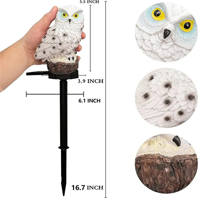 Solar Owl Garden Light Outdoor LED Lawn Lamp for Garden Decoration Waterproof Christmas Lights Outdoor Solar Lamp Post