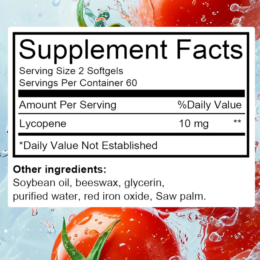 Lycopene Capsules - Prostate Health, Urinary Tract Health, Enhance Immunity,Tomato Extract,Gluten-Free - MediaEclat.store
