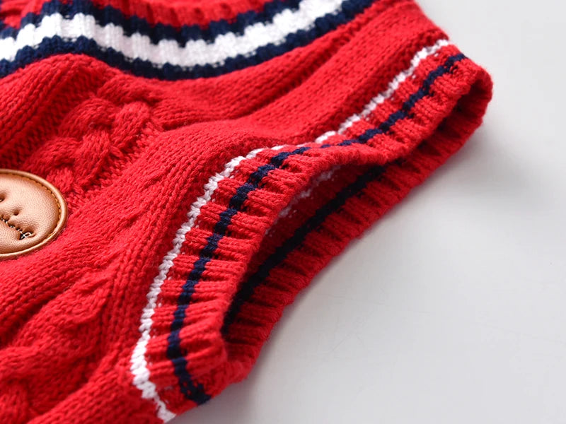 School Uniform Autumn Children's Vest Sweater Kids Knitted Pullover Outerwear Coat For Teen Boys Girls 2-6 Years Tops Waistcoat