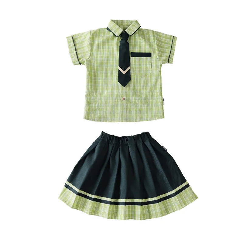 School Uniform Boy Girls Clothing Set Top And Bottom 2 Pieces Costume Suit Kids Child Stage Wear Performance Clothes Tracksuit