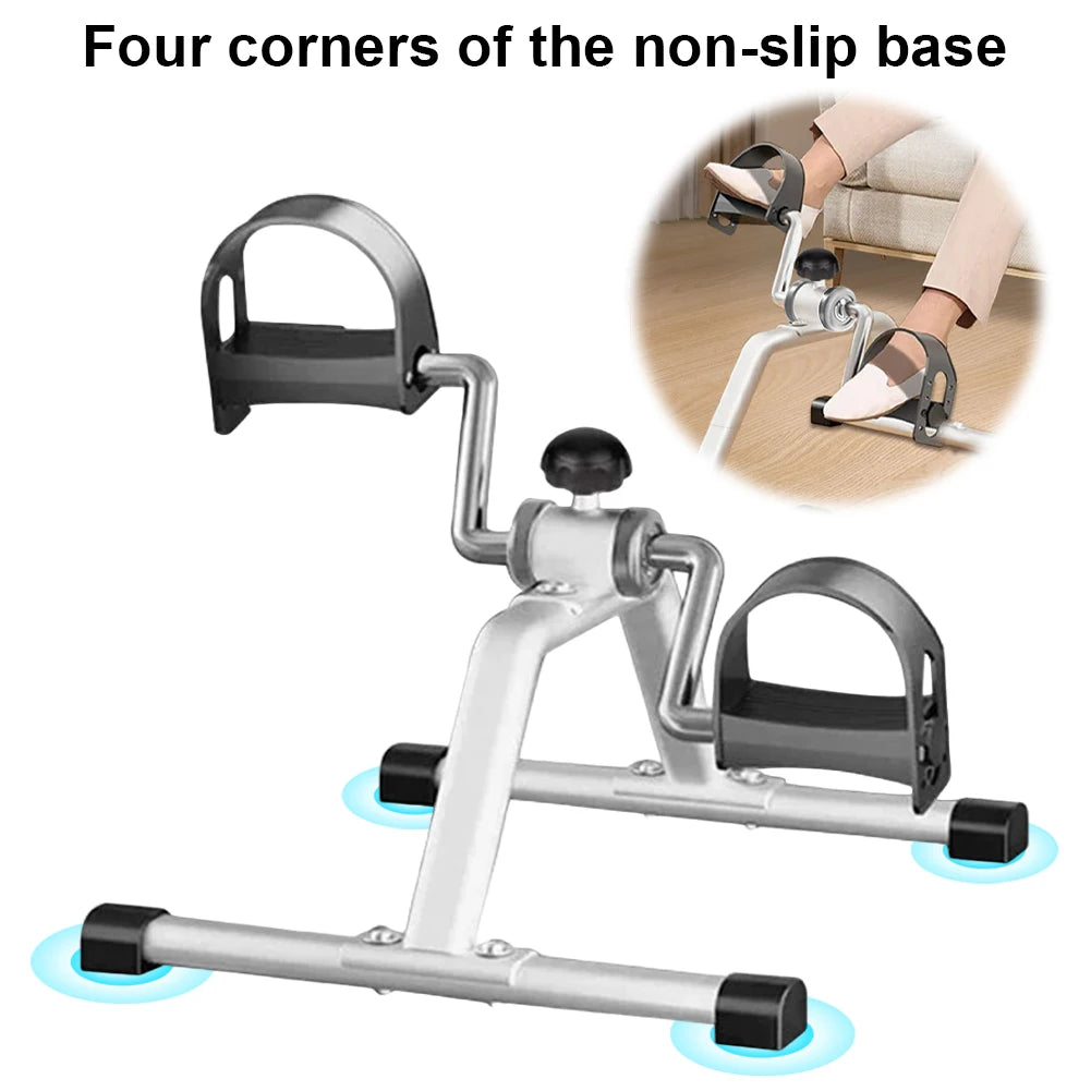 Portable Pedal Exerciser Mini Exercise Bike Adjustable Resistance Foot Peddler Machine Non Slip Multi-Function for Home Exercise