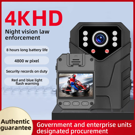 4K Mini Body Camera Full HD 1080P 2 Inch IPS Touch Screen Night Vision Video Recorder Security Guard Police Body Mini Cam