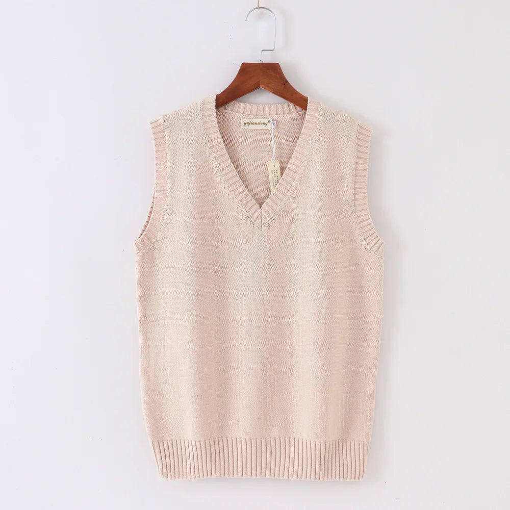 Japanese School JK Uniform Sweater Vest High School Uniform For Girls Boy Cosplay Halloween Winter Anime Vest cute Knitting Coat