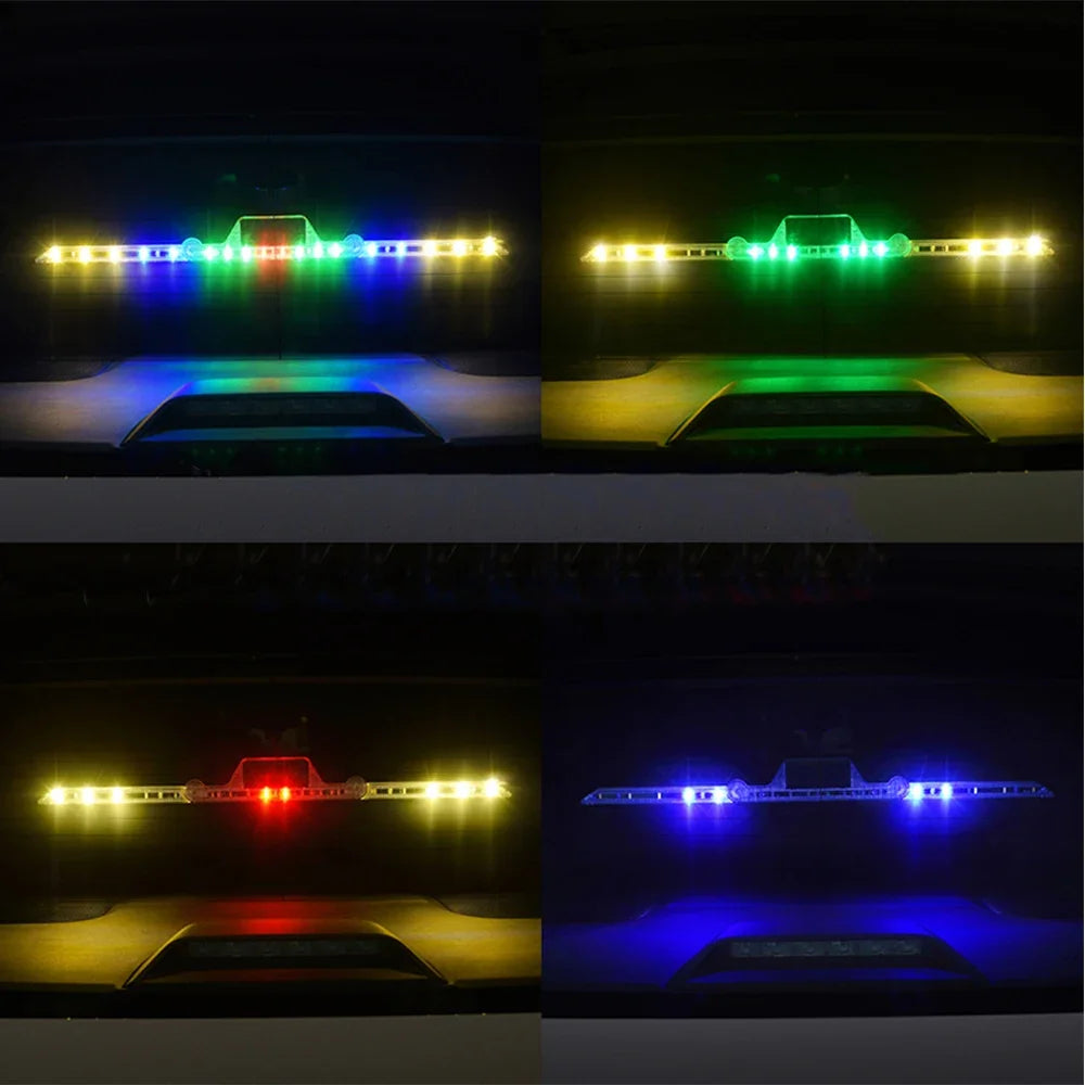 Solar LED Strobe Police Lights For Auto Emergency Grill Warning Lamp 18 led Windshield Anti Collision Light Car Accessories