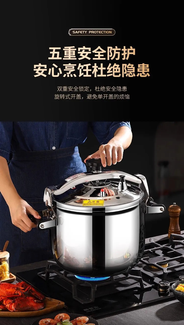 Korean Style Pressure Cooker - Explosion-Proof Stainless Steel Pot | For Induction/Gas Stoves, Restaurant & Home Use