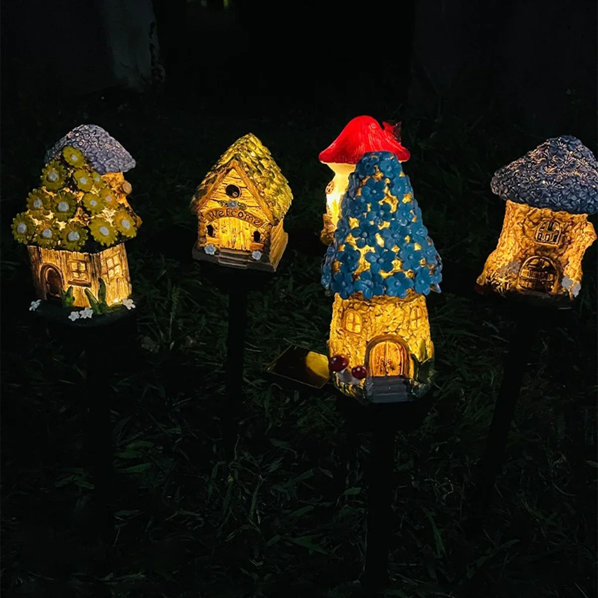 Outdoor LED Solar Garden Lights Waterproof Cartoon Mushroom Light Yard Landscape Path Lawn Street Decoration Solar Powered Lamp