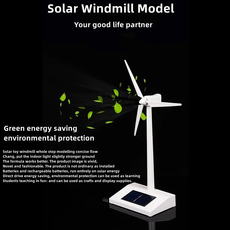 2 in 1 Solar Wind Generator Model Gift Exhibition Stand Windmill Educational Assembly Kit Desktop Decoration Power Generator