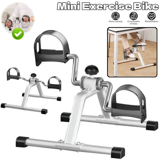 Mini Exercise Bike Portable Pedal Exerciser Adjustable Resistance Foot Peddler Machine ini BICYCLE Trainer for Seniors