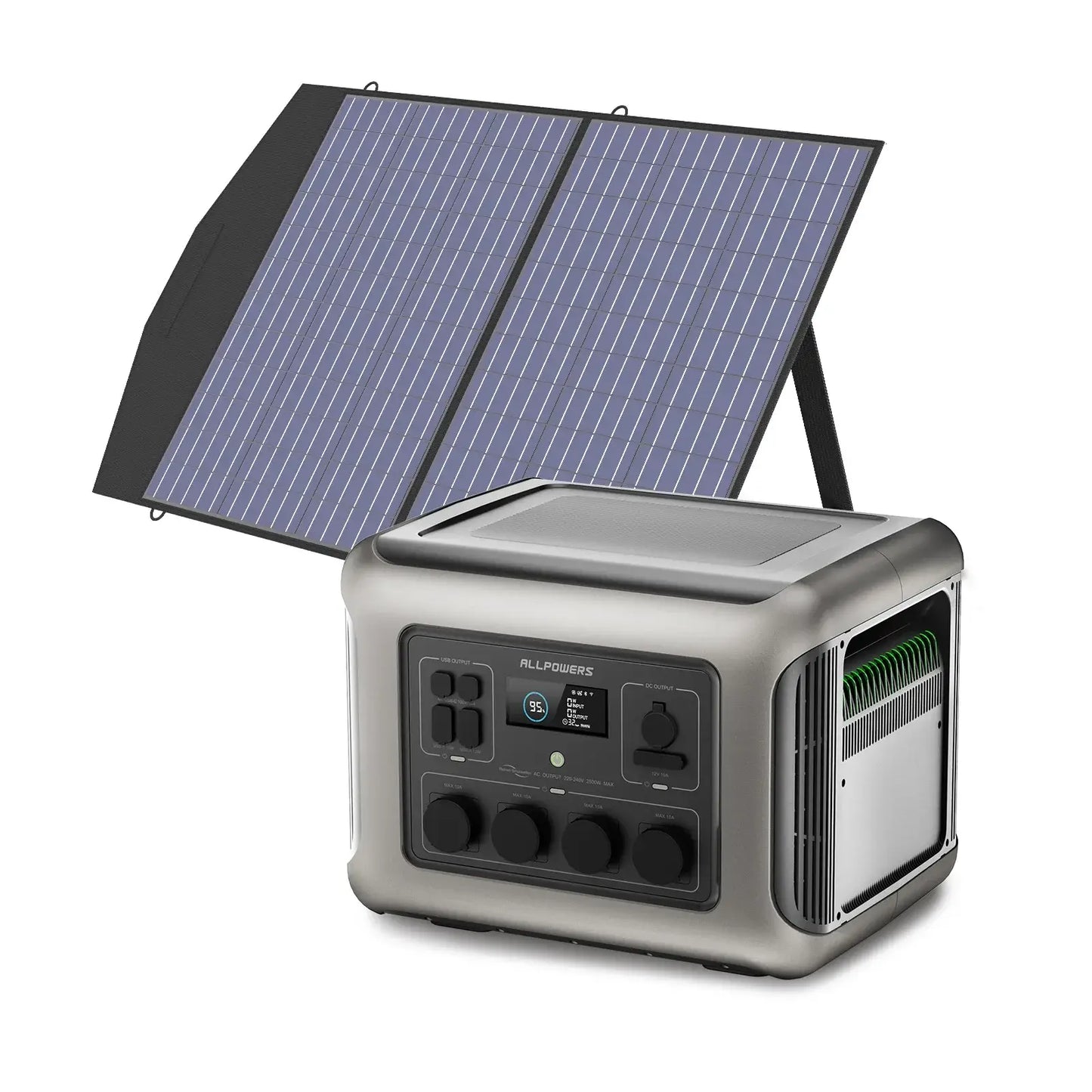 ALLPOWERS R2500 Solar Generator 2500W (4000W Peak), 2016Wh LiFePO4 Portable Power Station with Solarpanel 4 AC Outlets for Home