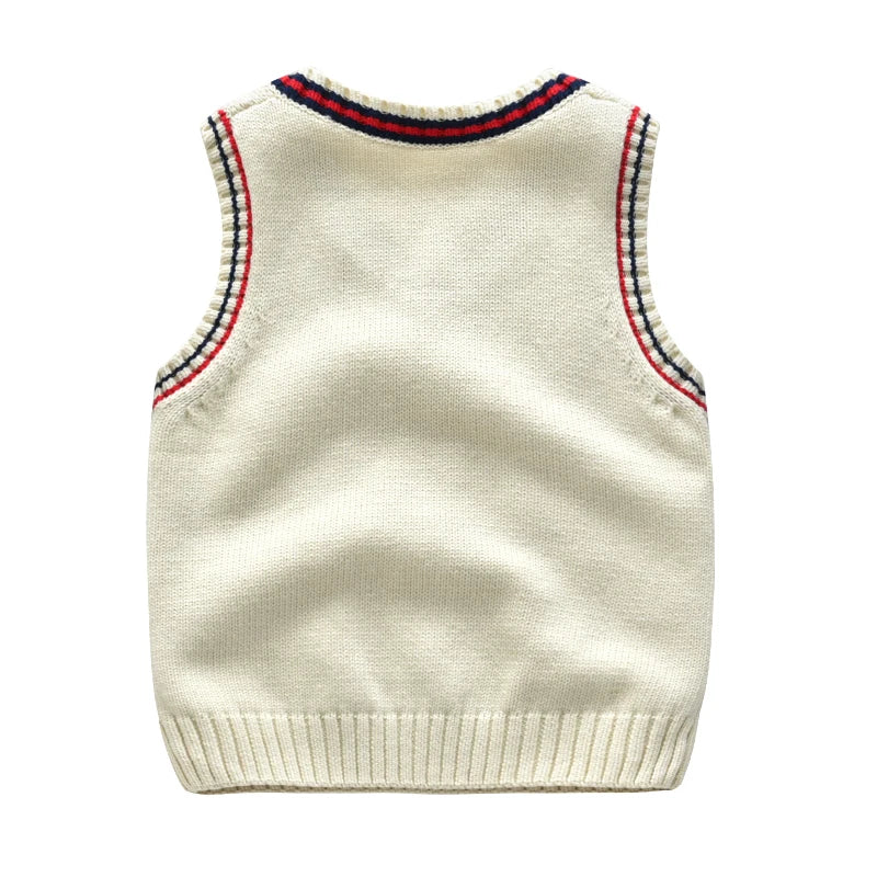 School Uniform Autumn Children's Vest Sweater Kids Knitted Pullover Outerwear Coat For Teen Boys Girls 2-6 Years Tops Waistcoat