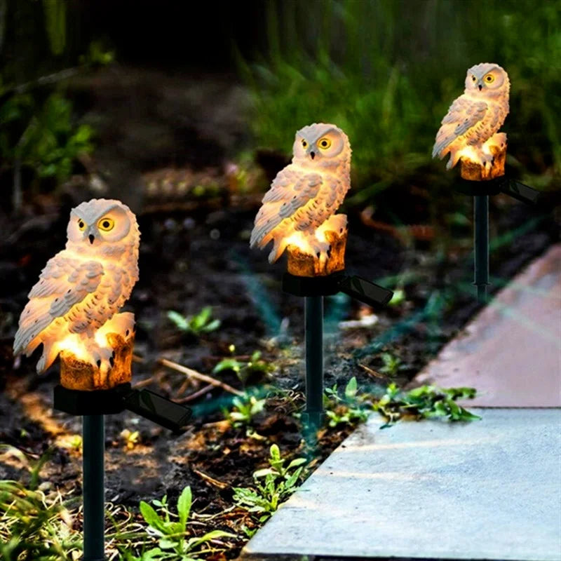 Solar Powered LED Owl Garden Lights Outdoor Solar Light Owl Animal Pixie Lawn Lamps Ornament Waterproof Lamp Unique Solar Lights