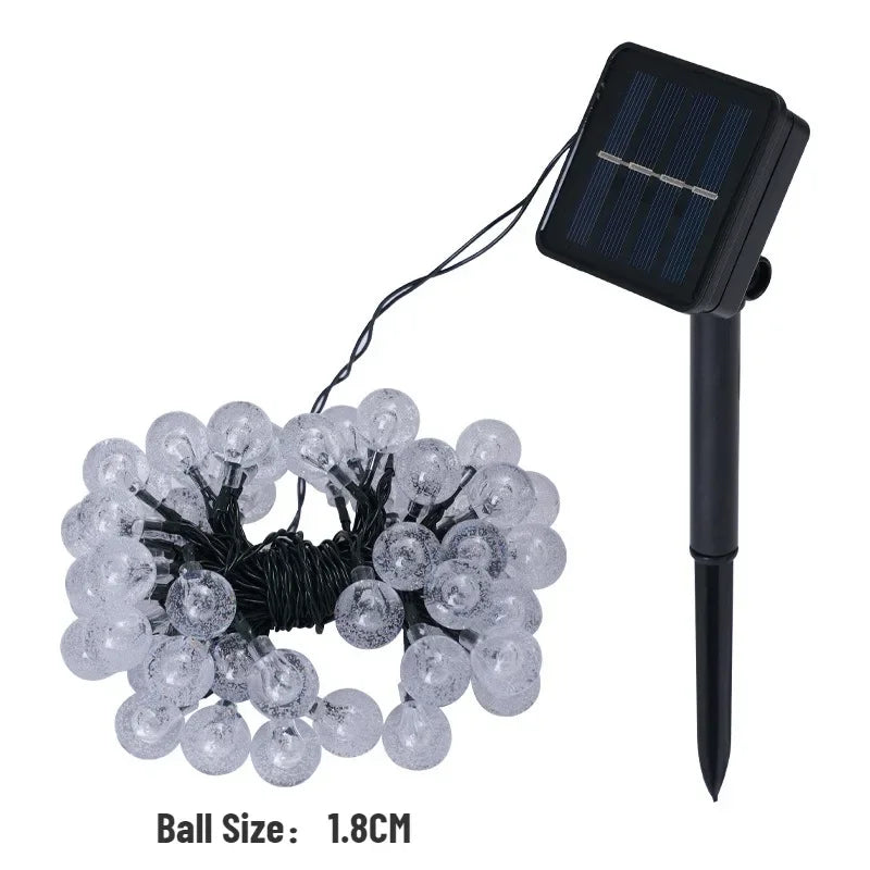 2024 New Solar Crystal Globe LED String Lights LED Solar Outdoor Light IP65 Fairy Light Christmas Garland for Garden Party Decor