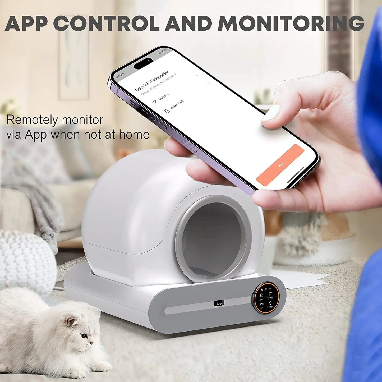 Smart Self Cleaning Cat Litter Box Automatic Cleaning Cat Toilet App Control Lonic Deodorizer Cat Litter Tray Arenero Gato