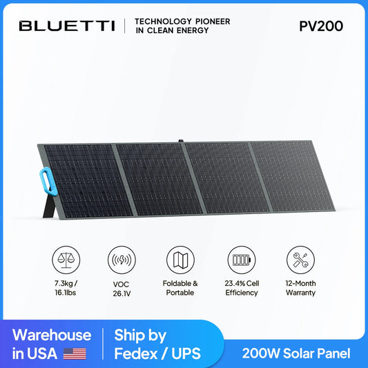 US Stock BLUETTI PV200 200W Solar Panel Folding Panel Solar Foldable For Solar Power Station Portable Kit Solar Plate Camping