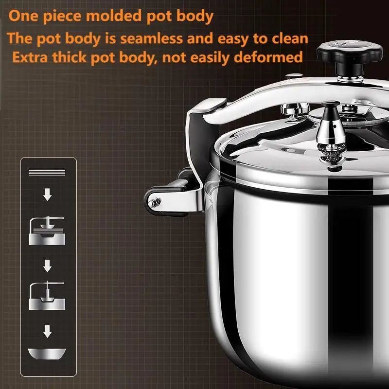 Korean Style Pressure Cooker - Explosion-Proof Stainless Steel Pot | For Induction/Gas Stoves, Restaurant & Home Use