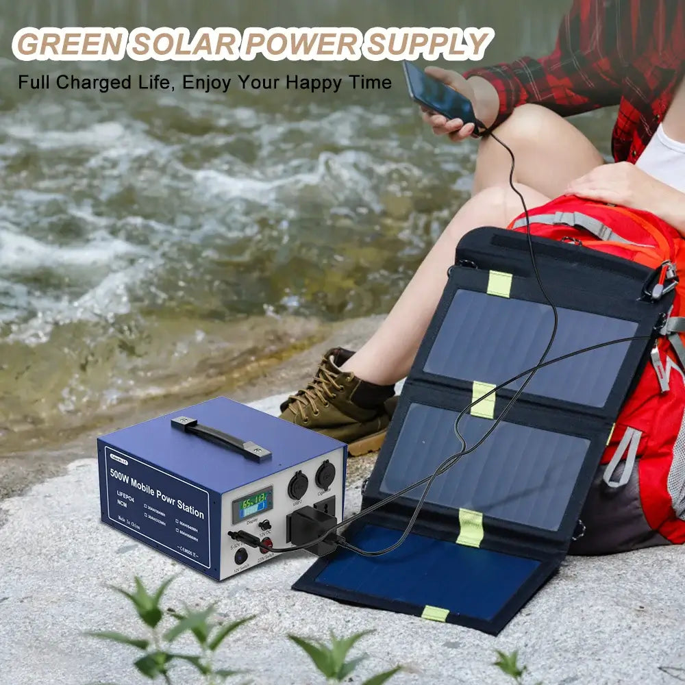 Portable Generator 12v Lifepo4 Battery 30ah 50ah Inverter 500w  Power Station AC220v Lithium Battery Pack Solar Outdoor Energy