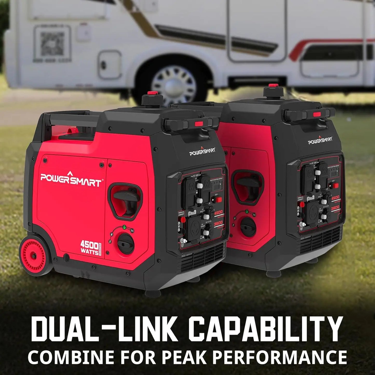 4500-Watt Super Quiet RV-Ready Inverter Generator, Portable Generator Gas Powered with Electric Start, CO Sensor