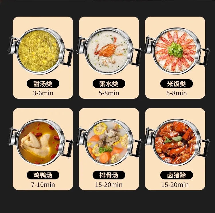Korean Style Pressure Cooker - Explosion-Proof Stainless Steel Pot | For Induction/Gas Stoves, Restaurant & Home Use