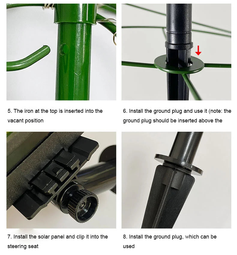 Solar Christmas Tree Lights Festive Dress Up Scene Layout Outdoor Garden Windproof IP65 Star Lights Decorative Lights