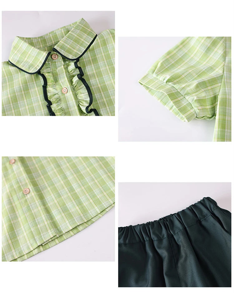 School Uniform Boy Girls Clothing Set Top And Bottom 2 Pieces Costume Suit Kids Child Stage Wear Performance Clothes Tracksuit