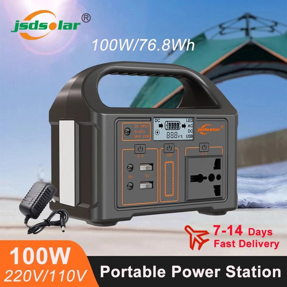 100W 24000mAh Portable Power Station Mobile Power Supply Solar Generator 220V/110V Charging Station EU/US/UK Power Bank Camping