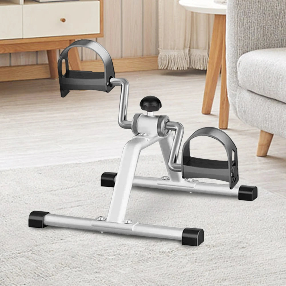 Mini Foldable Foot Pedal Exerciser with Adjustable Resistance Arm Leg Exercise Bike Stationary Exercise Bike for Home Exercise