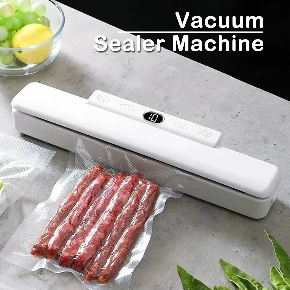 New Automatic Vacuum Sealer Machine For Food Storage With 10pcs Free Food Saver Bags 240V/110V Sealing Machine for Vacuum Pac