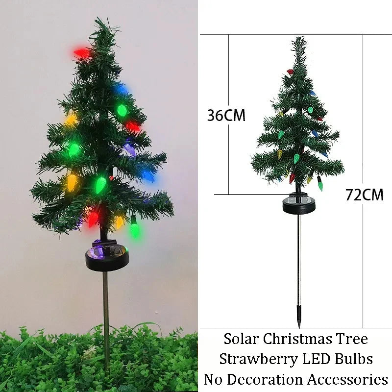 Solar Christmas Tree LED Light Outdoor Decorative Lawn Garden Pathway Landscape Lighting Festive Holiday Decor