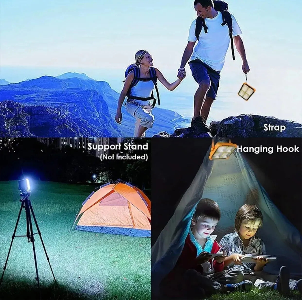 Rechargeable Portable Solar LED Tent Light Lantern Emergency Night Market Light Outdoor Camping Bulb Lamp