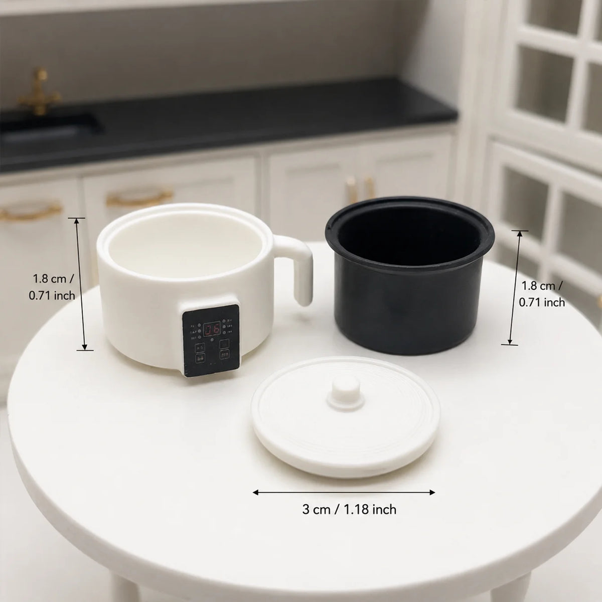Miniature Electric Boiling Pot Model, with Digital Control Panel mini Slow Cooker, doll House Kitchen Simulation Kitchenware