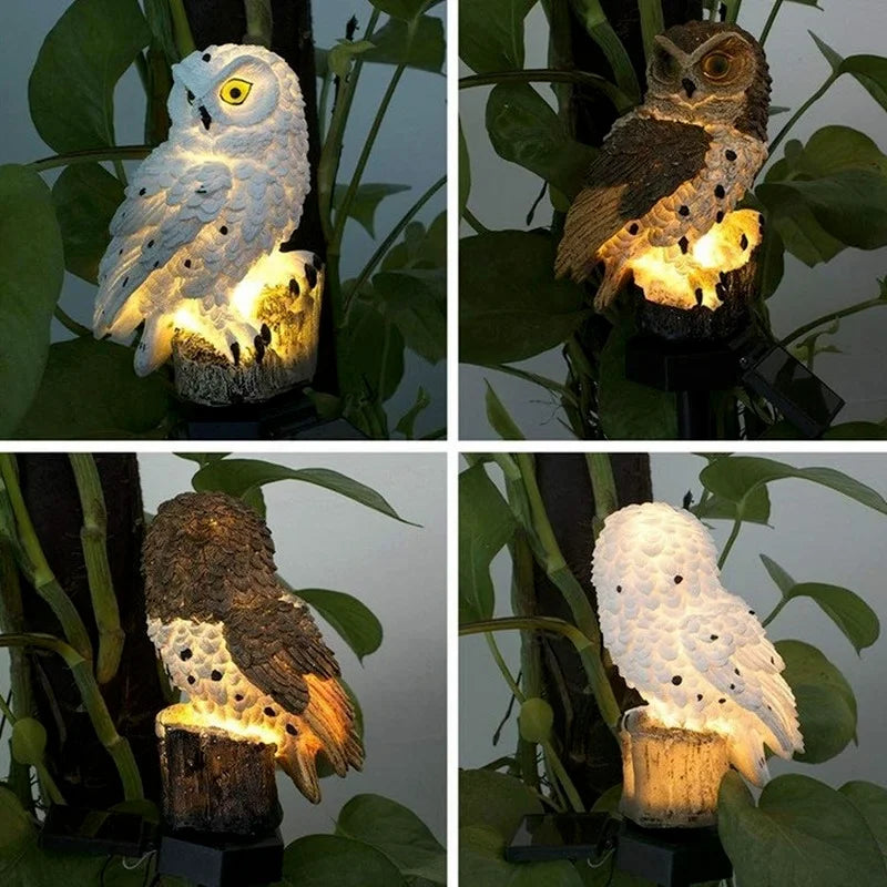 Solar Powered LED Owl Garden Lights Outdoor Solar Light Owl Animal Pixie Lawn Lamps Ornament Waterproof Lamp Unique Solar Lights