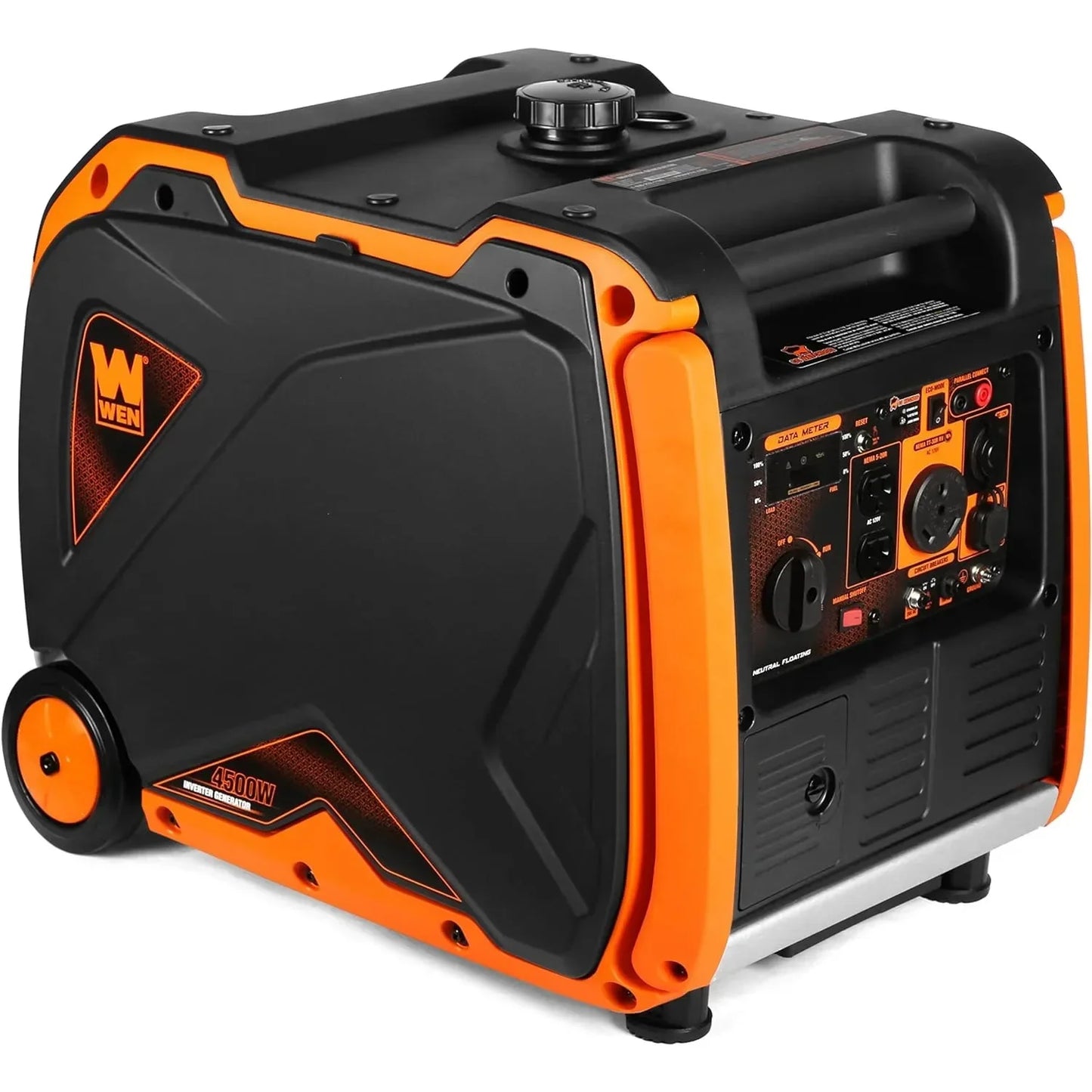 WEN 56450iX Dual Super Quiet 4500-W RV-Ready Portable Inverter Generator W/ Fuel Shut-Off & CO Watchdog Black | USA | NEW