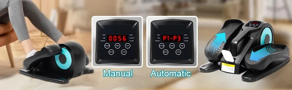 Under Desk Elliptical, Electric Seated Pedal Exerciser,  Leg Exerciser with Display Monitor, Remote Control Adjustable Speeds, E