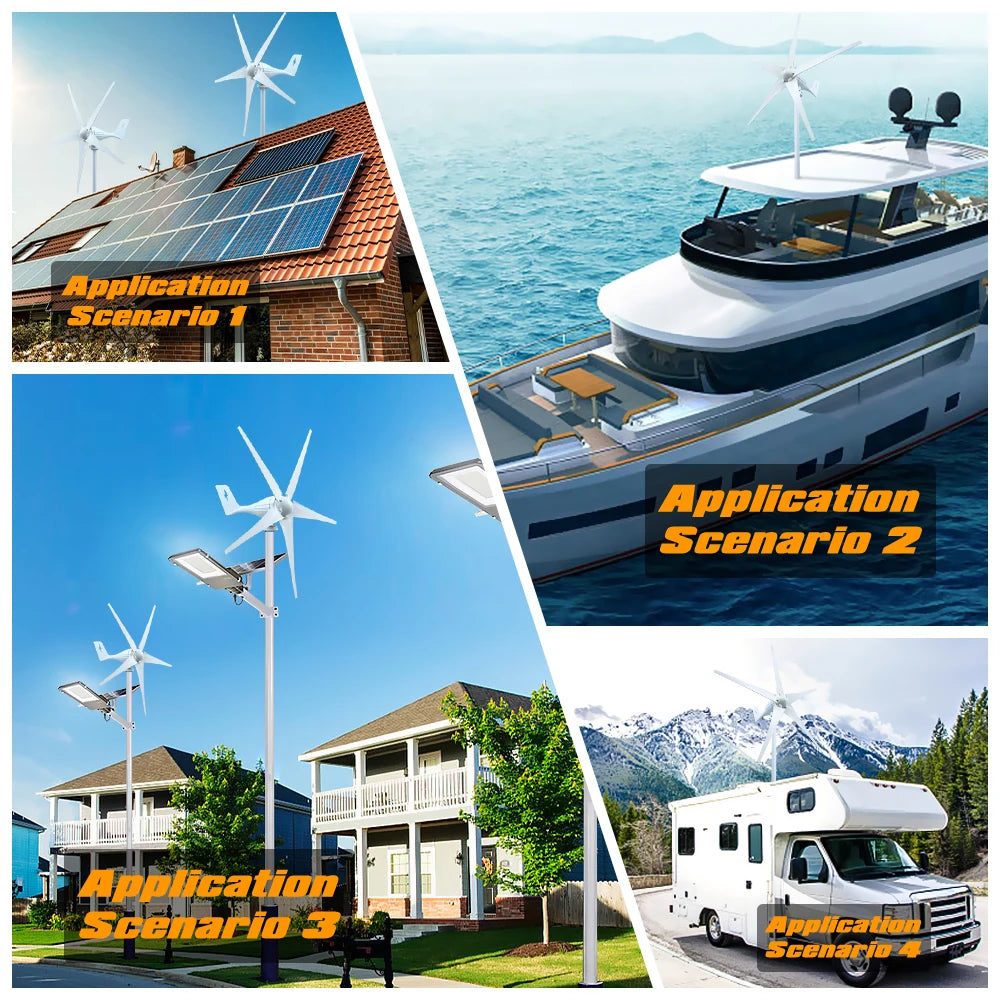 3000W Wind Turbine 12V 24V 48V Free Energy Wind Turbine With Free MPPT Controller Battery 220V For Household Use