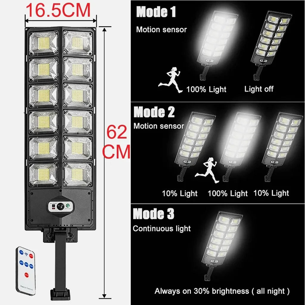 7700LM Solar Led Light Outdoor Most Powerful Outdor Solar Lamp 720 LED 3Mode Remote Control Waterproof Light Garden Street Lamp