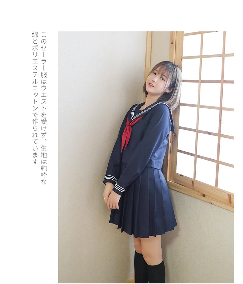 Basic style Japanese School Uniform College High School Girls Student Uniforms Sailor Suit White Tops Pleated Skirt Plus XXXXXL